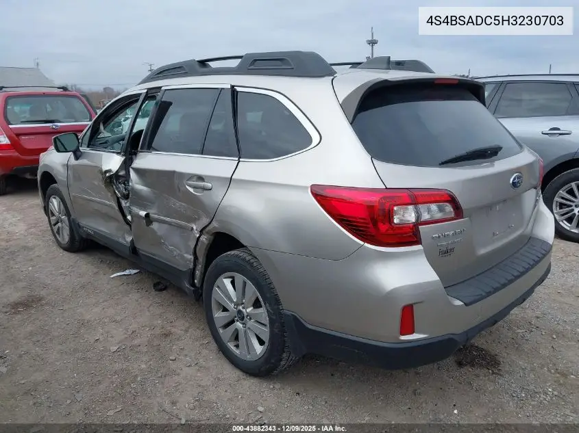 4S4BSADC5H3230703 2017 Subaru Outback 2.5I Premium