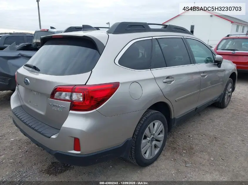 4S4BSADC5H3230703 2017 Subaru Outback 2.5I Premium