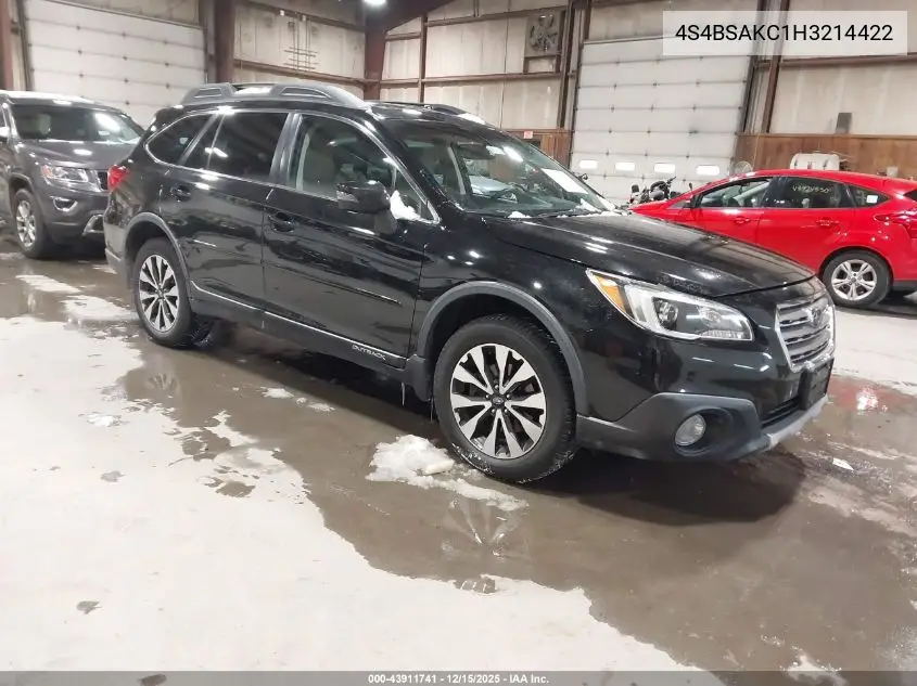 4S4BSAKC1H3214422 2017 Subaru Outback 2.5I Limited