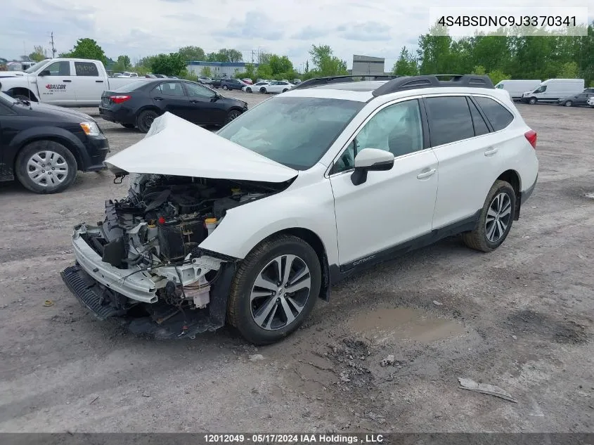 2018 Subaru Outback 2.5I Limited VIN: 4S4BSDNC9J3370341 Lot: 12012049