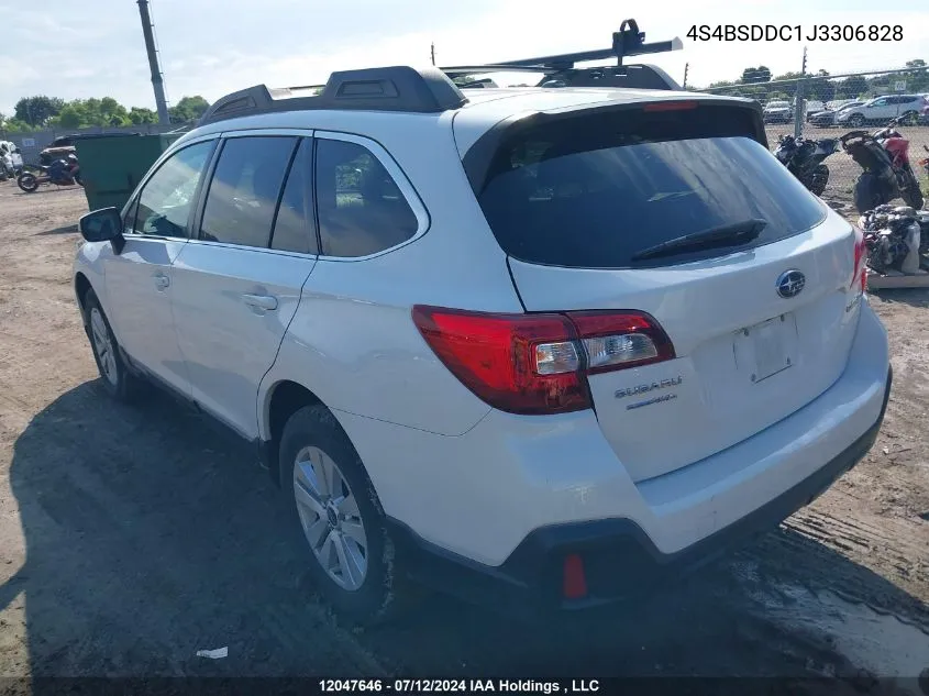 2018 Subaru Outback VIN: 4S4BSDDC1J3306828 Lot: 12047646