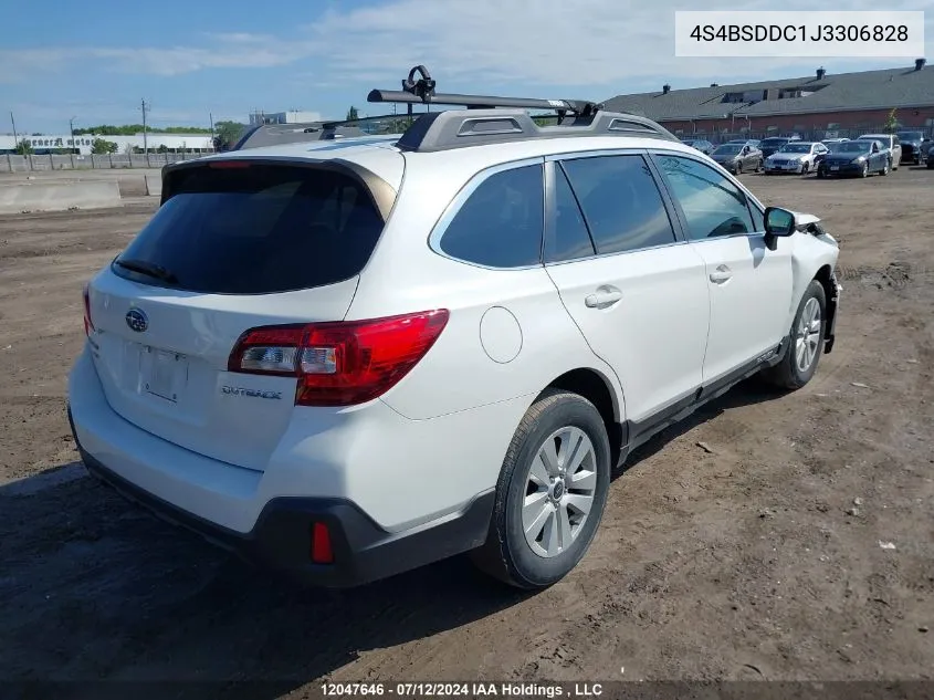 2018 Subaru Outback VIN: 4S4BSDDC1J3306828 Lot: 12047646