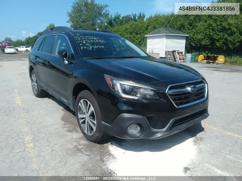 2018 Subaru Outback 3.6R Limited VIN: 4S4BSFNC4J3381856 Lot: 12080851