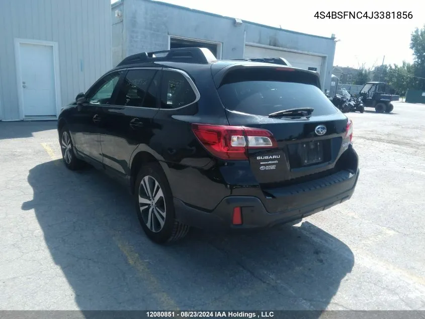 2018 Subaru Outback 3.6R Limited VIN: 4S4BSFNC4J3381856 Lot: 12080851