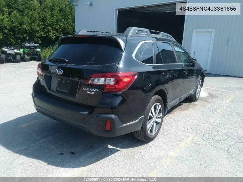 2018 Subaru Outback 3.6R Limited VIN: 4S4BSFNC4J3381856 Lot: 12080851