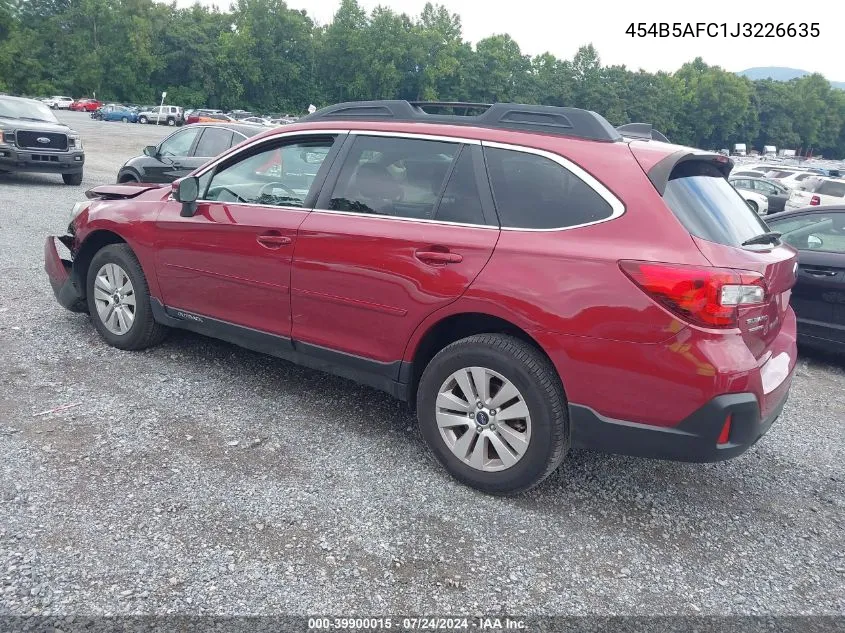 2018 Subaru Outback VIN: 454B5AFC1J3226635 Lot: 39900015