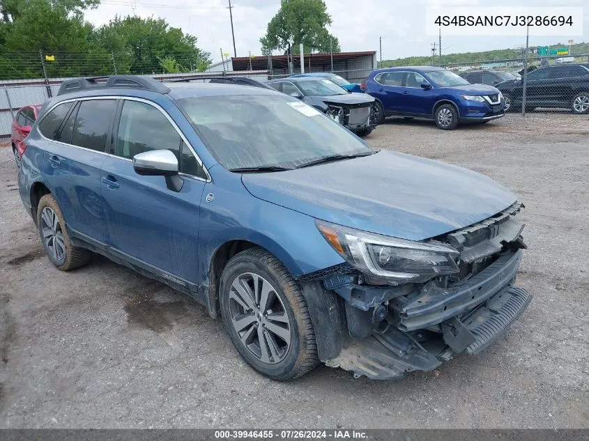 2018 Subaru Outback 2.5I Limited VIN: 4S4BSANC7J3286694 Lot: 39946455