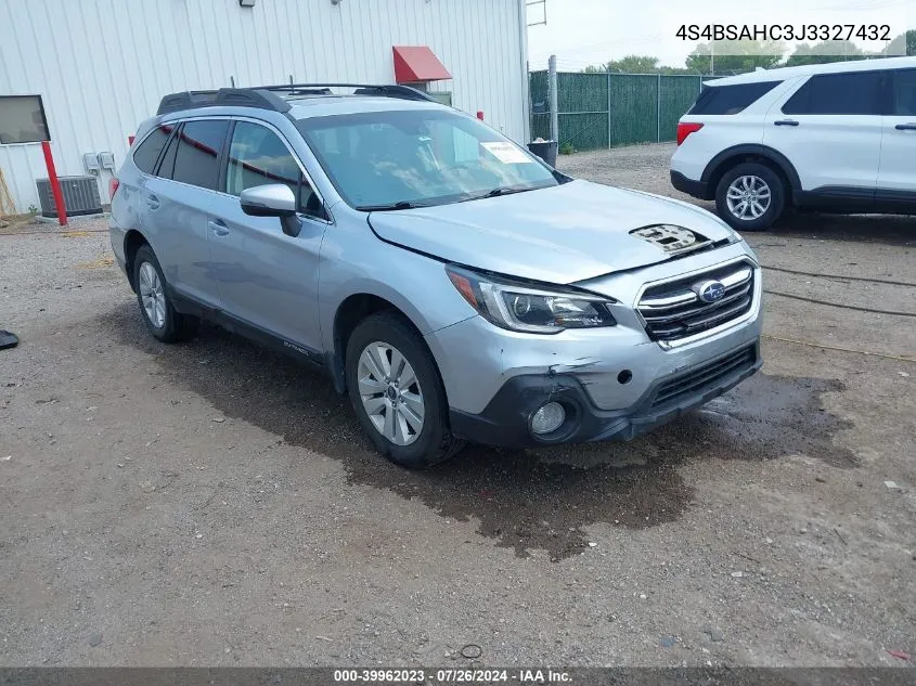 2018 Subaru Outback 2.5I Premium VIN: 4S4BSAHC3J3327432 Lot: 39962023