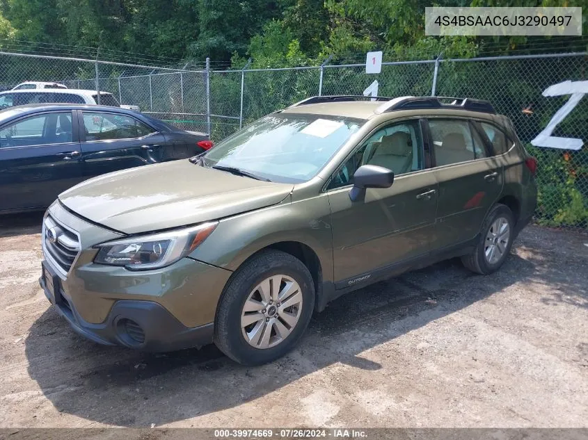 2018 Subaru Outback 2.5I VIN: 4S4BSAAC6J3290497 Lot: 39974669