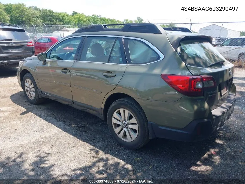 2018 Subaru Outback 2.5I VIN: 4S4BSAAC6J3290497 Lot: 39974669