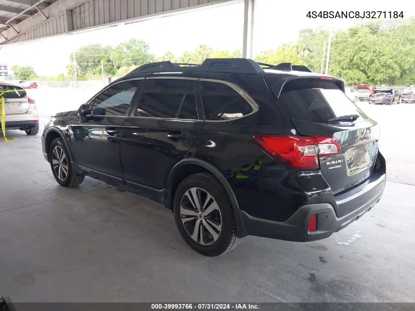 2018 Subaru Outback 2.5I Limited VIN: 4S4BSANC8J3271184 Lot: 39993766