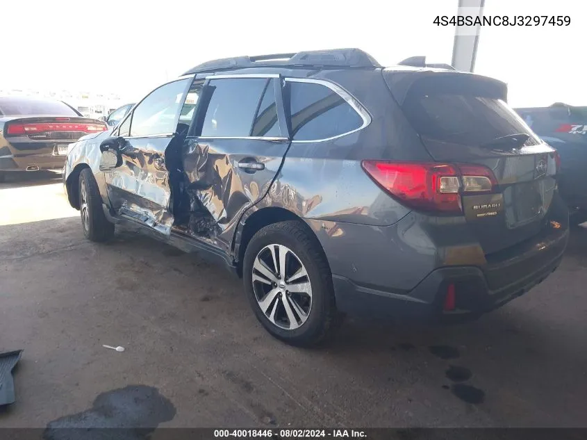 2018 Subaru Outback 2.5I Limited VIN: 4S4BSANC8J3297459 Lot: 40018446