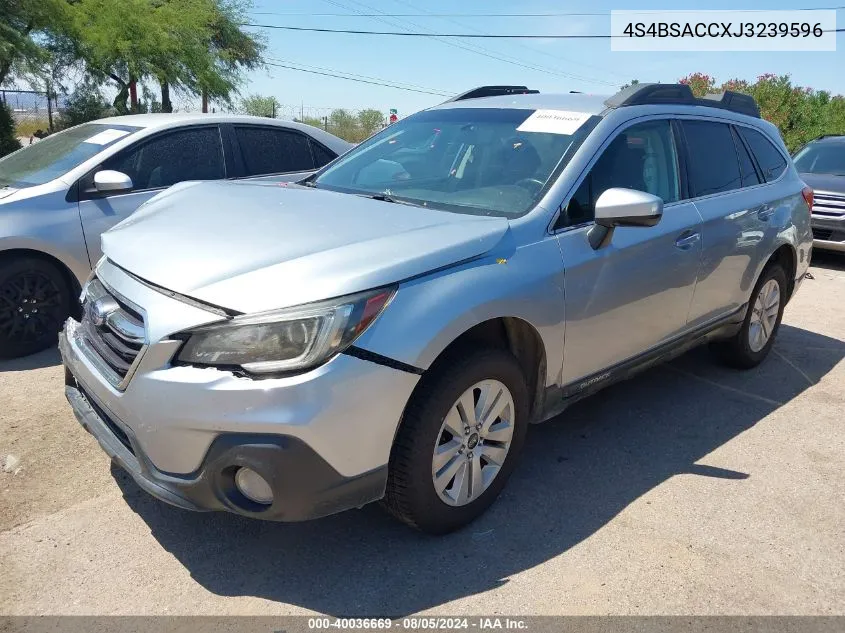 4S4BSACCXJ3239596 2018 Subaru Outback 2.5I Premium