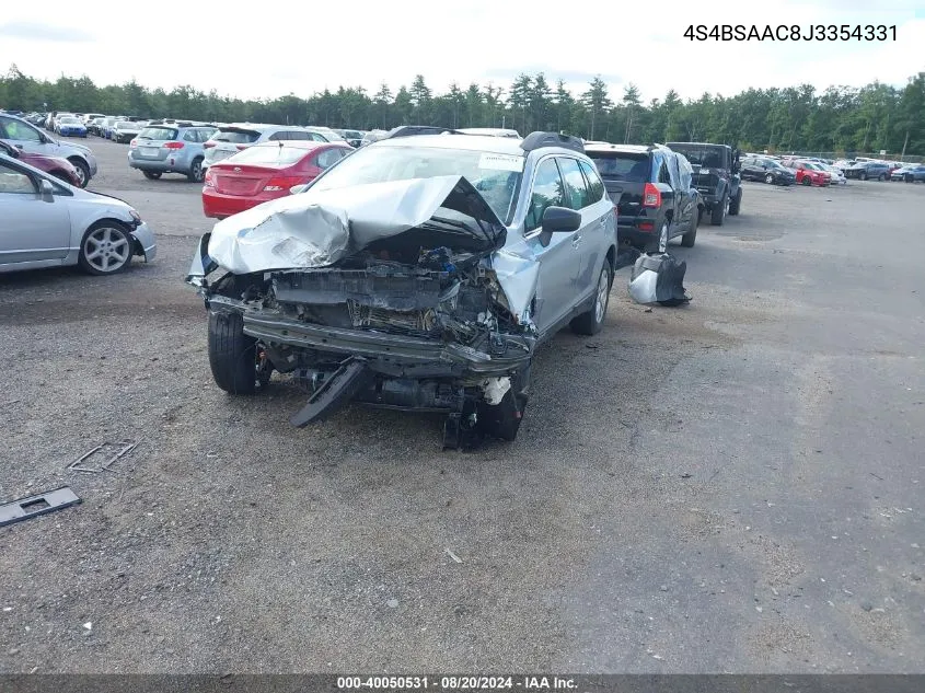 2018 Subaru Outback 2.5I VIN: 4S4BSAAC8J3354331 Lot: 40050531