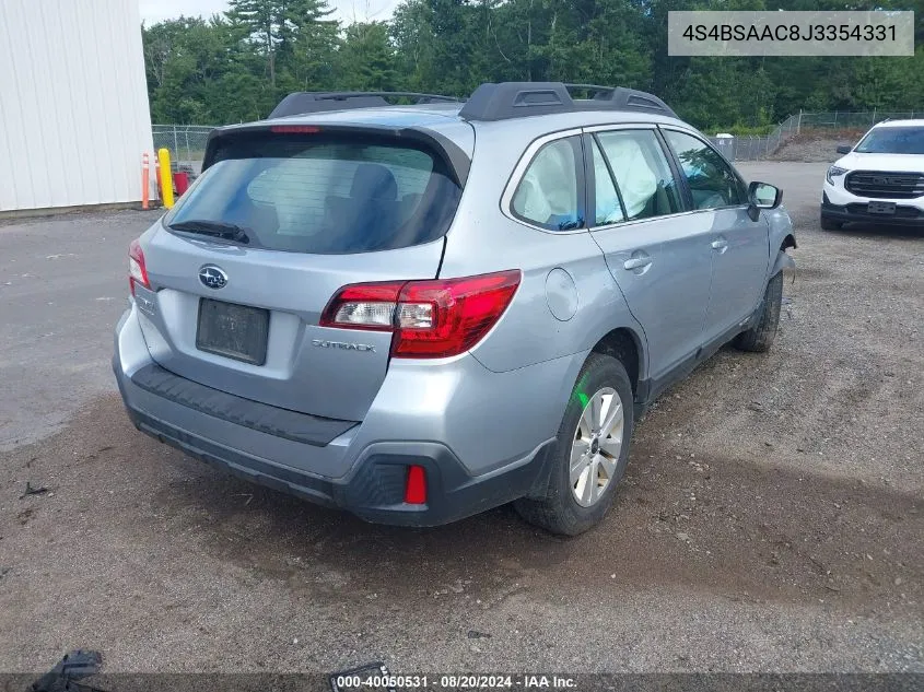 2018 Subaru Outback 2.5I VIN: 4S4BSAAC8J3354331 Lot: 40050531