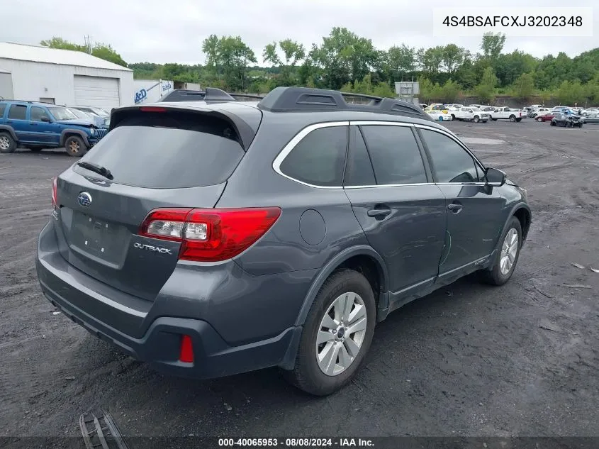 2018 Subaru Outback 2.5I Premium VIN: 4S4BSAFCXJ3202348 Lot: 40065953