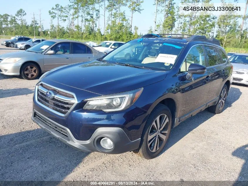 2018 Subaru Outback 2.5I Limited VIN: 4S4BSANC3J3300641 Lot: 40068291