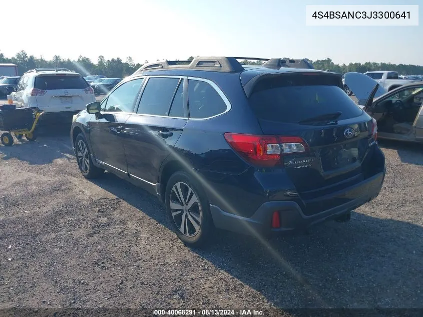 2018 Subaru Outback 2.5I Limited VIN: 4S4BSANC3J3300641 Lot: 40068291