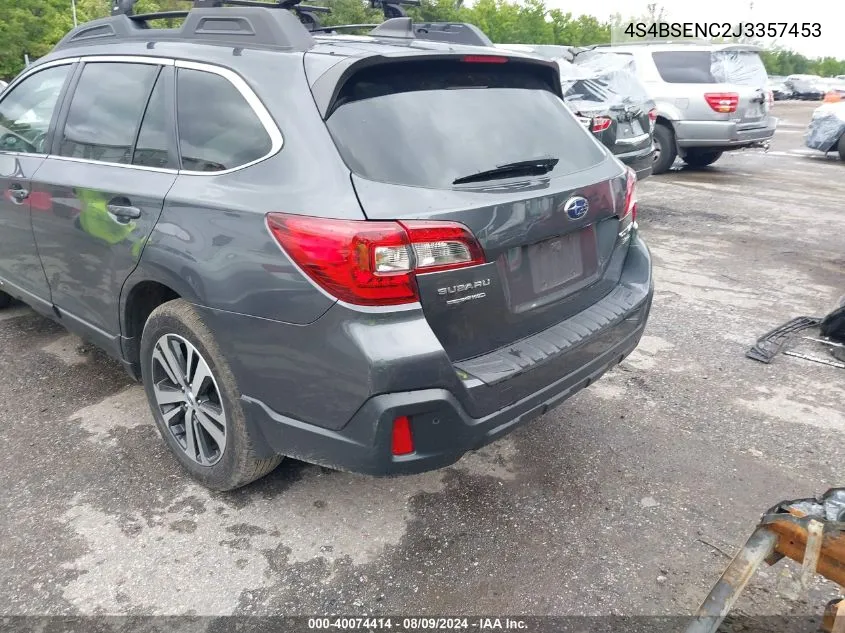 2018 Subaru Outback 3.6R Limited VIN: 4S4BSENC2J3357453 Lot: 40074414