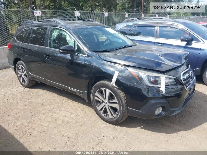 2018 Subaru Outback 2.5I Limited VIN: 4S4BSANCXJ3299794 Lot: 40103541