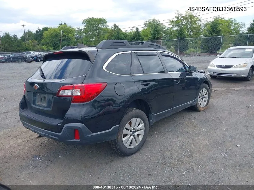 2018 Subaru Outback 2.5I Premium VIN: 4S4BSAFC8J3368593 Lot: 40138316