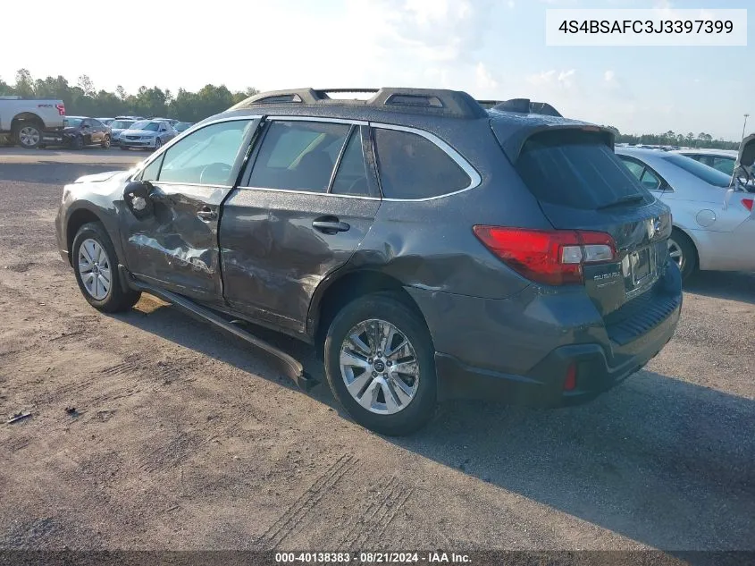 2018 Subaru Outback 2.5I Premium VIN: 4S4BSAFC3J3397399 Lot: 40138383