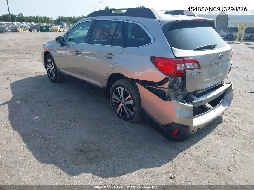 2018 Subaru Outback 2.5I Limited VIN: 4S4BSANC9J3294876 Lot: 40152640