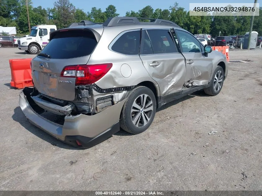 2018 Subaru Outback 2.5I Limited VIN: 4S4BSANC9J3294876 Lot: 40152640