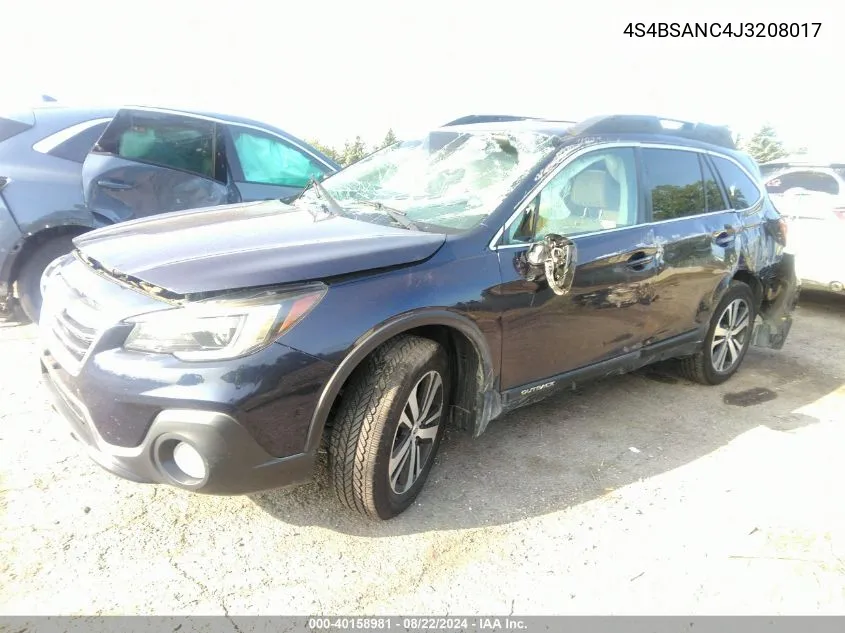 4S4BSANC4J3208017 2018 Subaru Outback 2.5I Limited