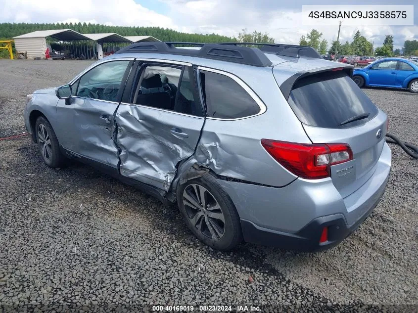 2018 Subaru Outback 2.5I Limited VIN: 4S4BSANC9J3358575 Lot: 40169019