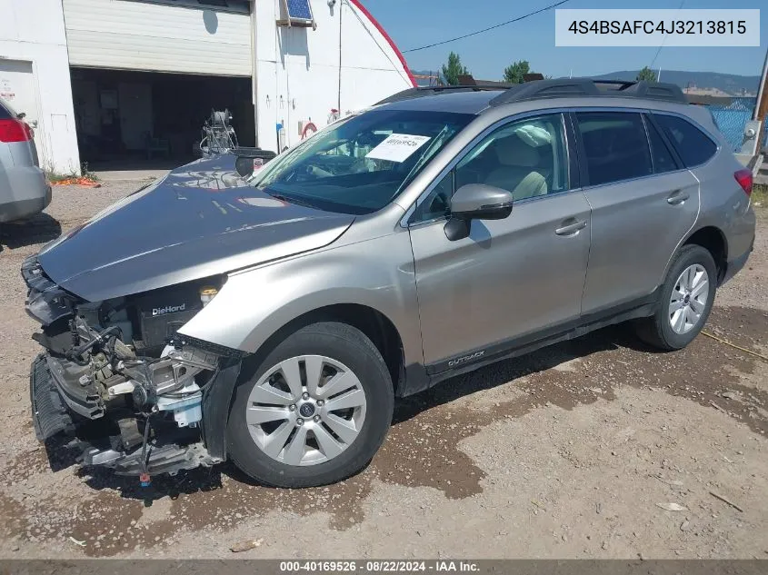 2018 Subaru Outback 2.5I Premium VIN: 4S4BSAFC4J3213815 Lot: 40169526