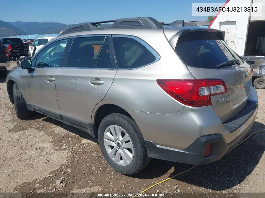 2018 Subaru Outback 2.5I Premium VIN: 4S4BSAFC4J3213815 Lot: 40169526