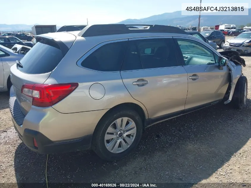 2018 Subaru Outback 2.5I Premium VIN: 4S4BSAFC4J3213815 Lot: 40169526