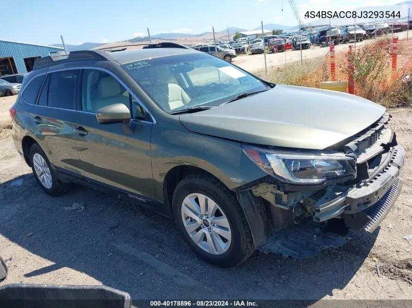 2018 Subaru Outback 2.5I Premium VIN: 4S4BSACC8J3293544 Lot: 40178896