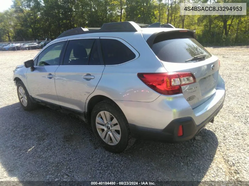 2018 Subaru Outback 2.5I Premium VIN: 4S4BSACC8J3294953 Lot: 40184480