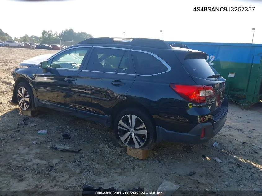 2018 Subaru Outback 2.5I Limited VIN: 4S4BSANC9J3257357 Lot: 40186101