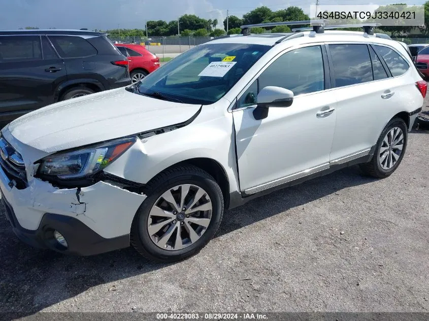 2018 Subaru Outback 2.5I Touring VIN: 4S4BSATC9J3340421 Lot: 40229083