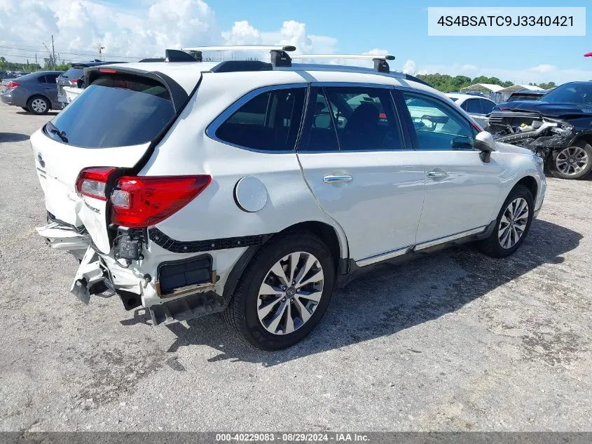 2018 Subaru Outback 2.5I Touring VIN: 4S4BSATC9J3340421 Lot: 40229083