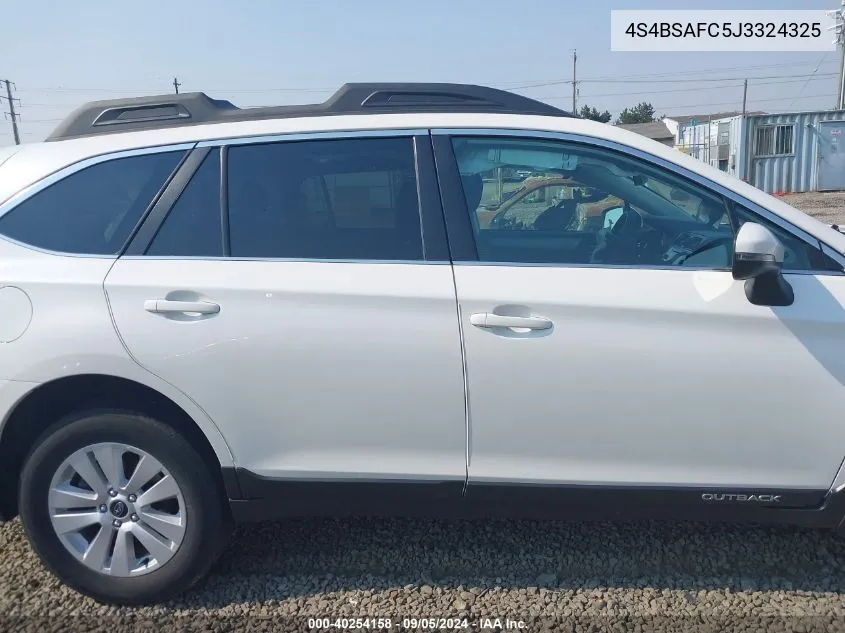 2018 Subaru Outback 2.5I Premium VIN: 4S4BSAFC5J3324325 Lot: 40254158