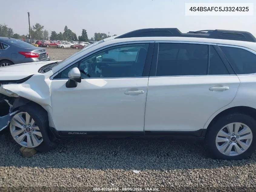 2018 Subaru Outback 2.5I Premium VIN: 4S4BSAFC5J3324325 Lot: 40254158