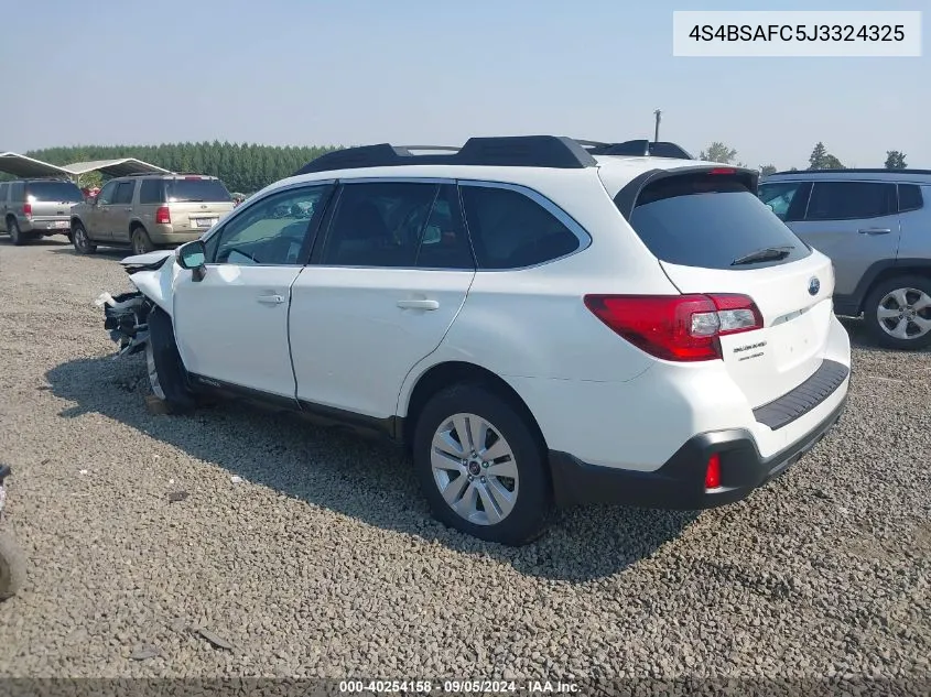 2018 Subaru Outback 2.5I Premium VIN: 4S4BSAFC5J3324325 Lot: 40254158