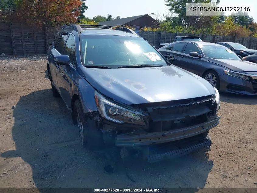 2018 Subaru Outback 2.5I Limited VIN: 4S4BSANC6J3292146 Lot: 40277520