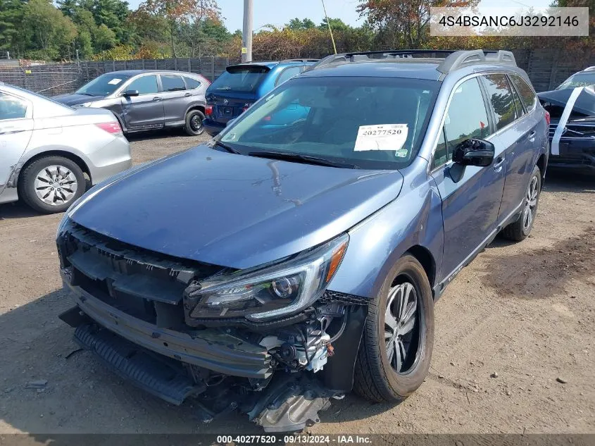 2018 Subaru Outback 2.5I Limited VIN: 4S4BSANC6J3292146 Lot: 40277520