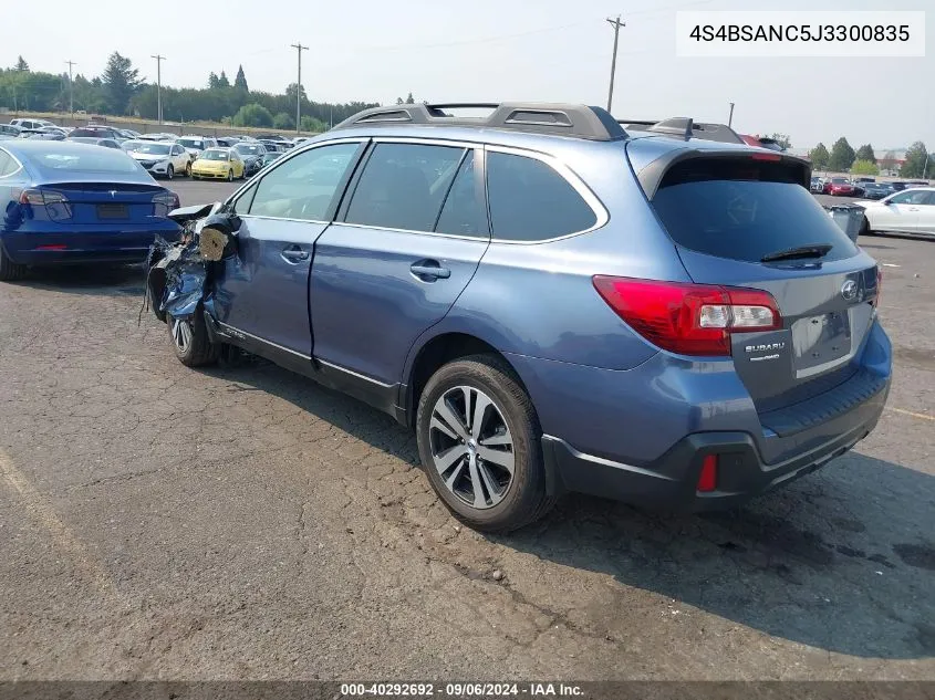 4S4BSANC5J3300835 2018 Subaru Outback 2.5I Limited