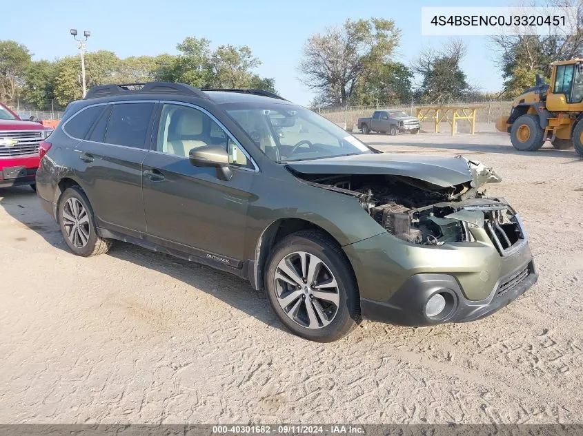 2018 Subaru Outback 3.6R Limited VIN: 4S4BSENC0J3320451 Lot: 40301682