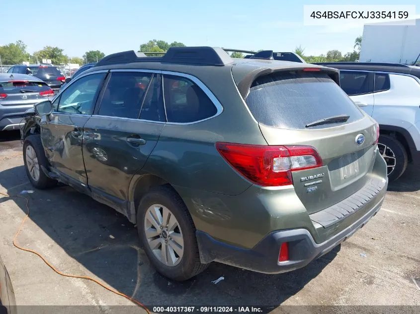 2018 Subaru Outback 2.5I Premium VIN: 4S4BSAFCXJ3354159 Lot: 40317367