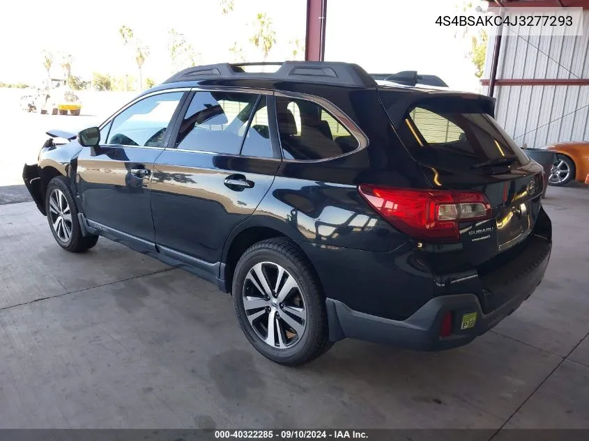 2018 Subaru Outback 2.5I Limited VIN: 4S4BSAKC4J3277293 Lot: 40322285