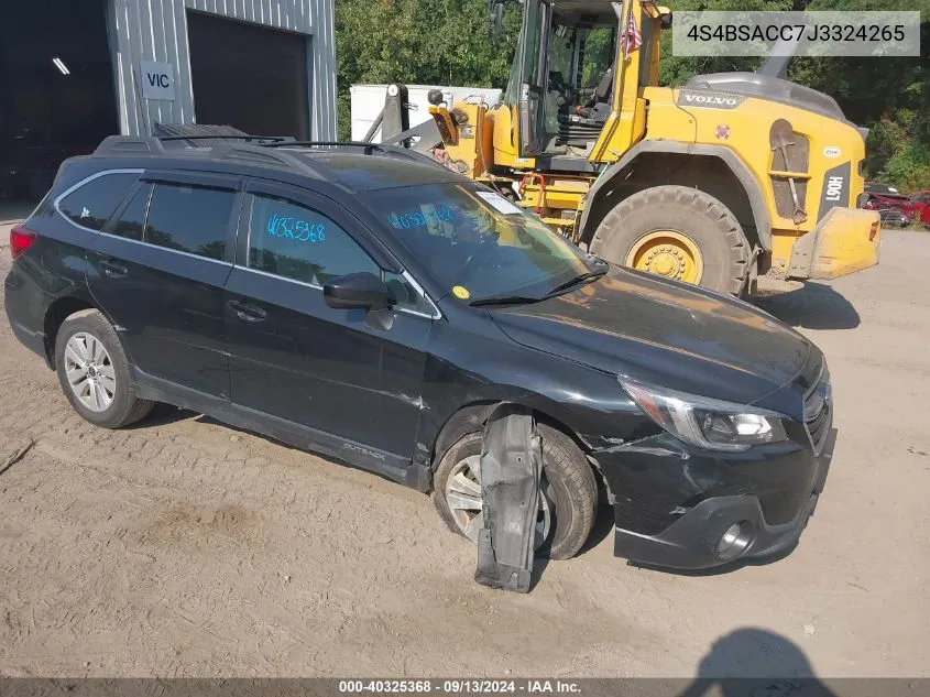 2018 Subaru Outback 2.5I Premium VIN: 4S4BSACC7J3324265 Lot: 40325368