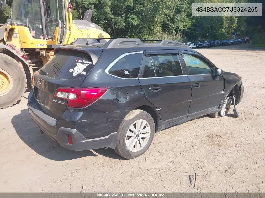 2018 Subaru Outback 2.5I Premium VIN: 4S4BSACC7J3324265 Lot: 40325368