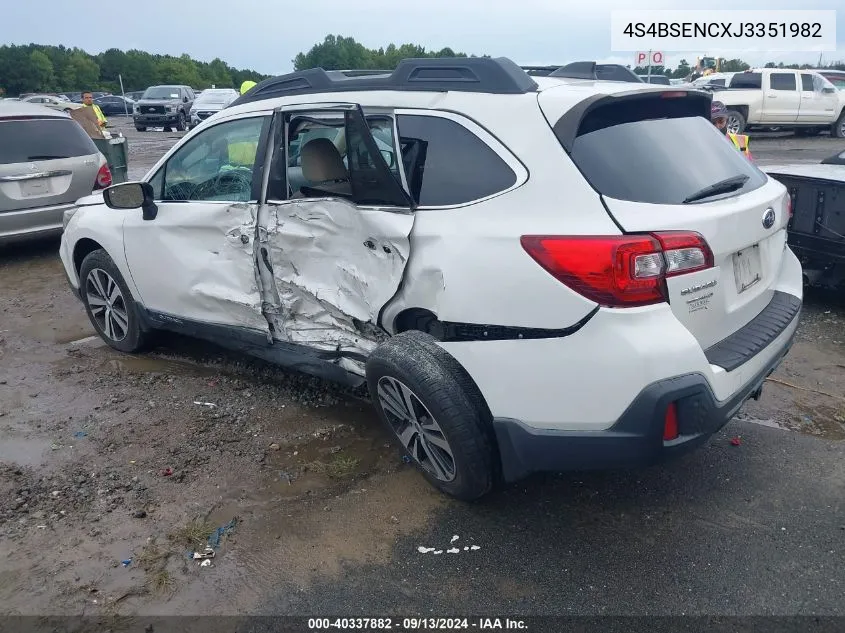 4S4BSENCXJ3351982 2018 Subaru Outback 3.6R Limited